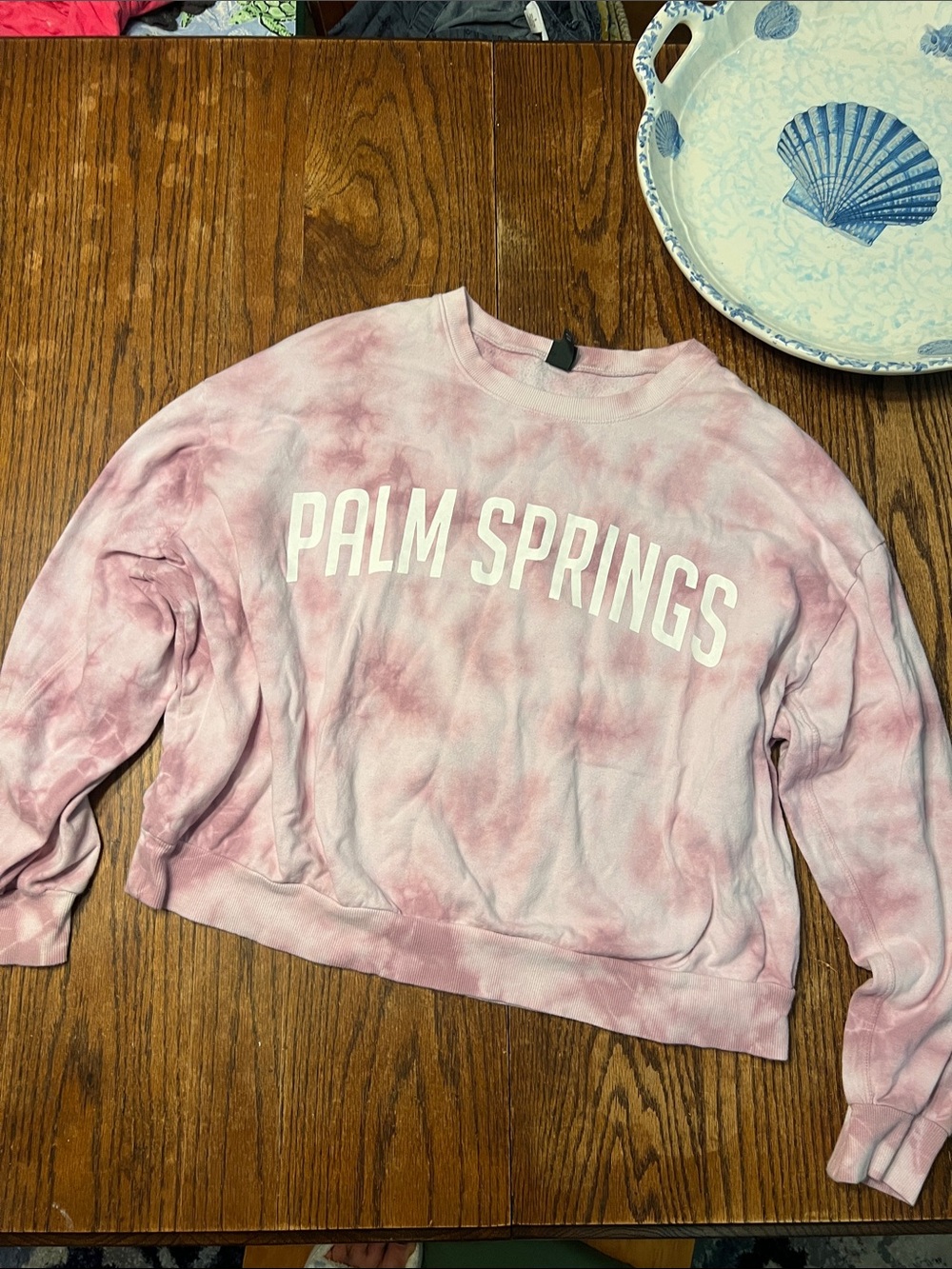 wild fable Palm Springs Pink Tie-Dye oversized Cropped Sweatshirt